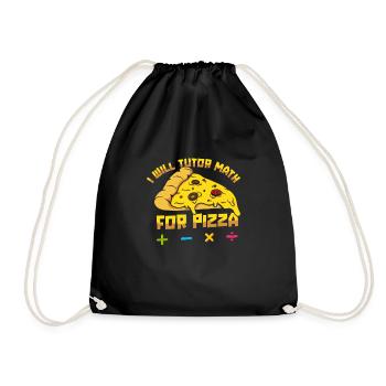 Math Teacher Math Teacher Pizza - Drawstring Bag - black - Front
