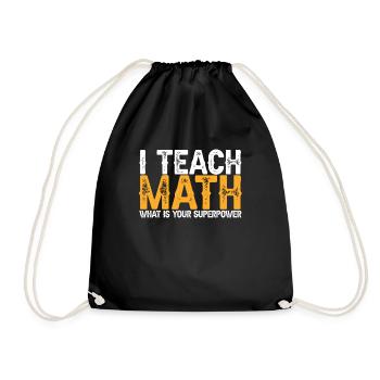 Professeur de mathématiques Professeur de mathématiques Superpouvoir - Sac de sport léger - noir - Devant