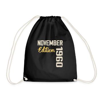 Born in November 1960 - Edition 1960 - Drawstring Bag - black - Front