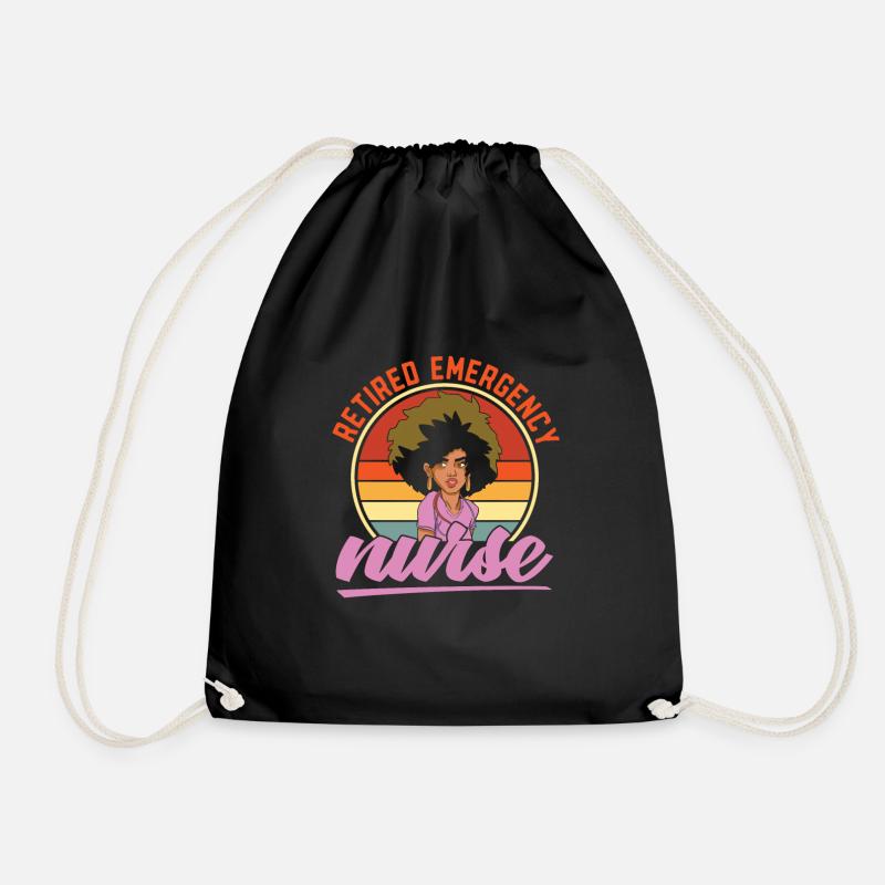Retired Nurse - Drawstring Bag - black