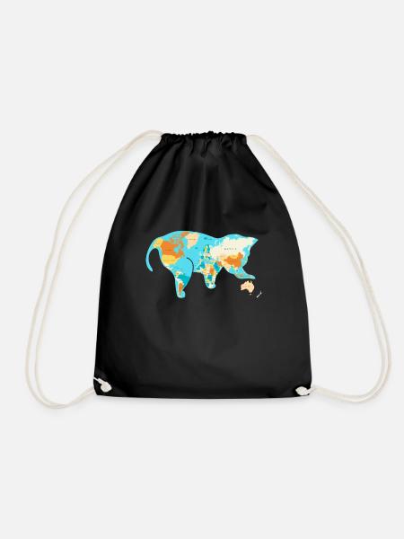World ist eine Katze, die mit der australischen Ge - Turnbeutel - Schwarz
