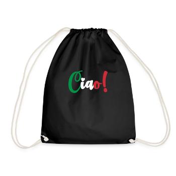 Ciao Italienisch Hallo Auf Wiedersehen besuchen Si - Turnbeutel - Schwarz - Vorne