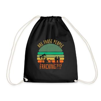 Oilfield Oil Rig Fracking - Drawstring Bag - black - Front