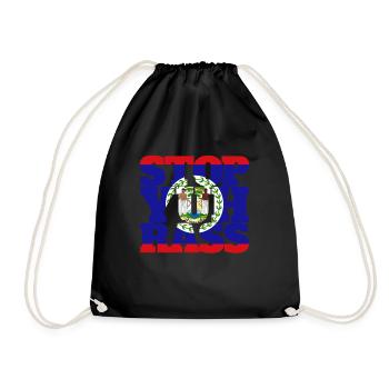 Stoppen Sie yuh Rass Belize Flag Belize Roots Beli - Turnbeutel - Schwarz - Vorne