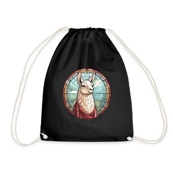 Christian Christianity Lama - Drawstring Bag - black - Front