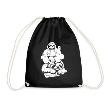 Sloth Funny - Drawstring Bag - black - Front