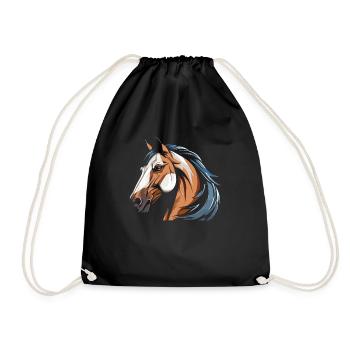 Tête équestre de cheval - Sac de sport léger - noir - Devant