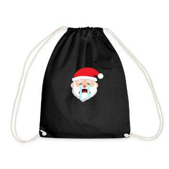 Santa Emoticons weinen Weihnachten Santa EmoticonS - Turnbeutel - Schwarz - Vorne