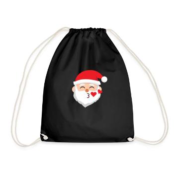 Santa Emoticons blasen Küsse Weihnachten Emoticong - Turnbeutel - Schwarz - Vorne