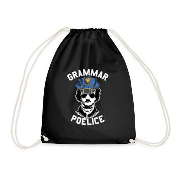 Grammatikpolitik Edgar Allan Poe GrammatikpolizeiE - Turnbeutel - Schwarz - Vorne