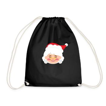 Frau Claus Emoticons erröten Weihnachten Frau Clau - Turnbeutel - Schwarz - Vorne