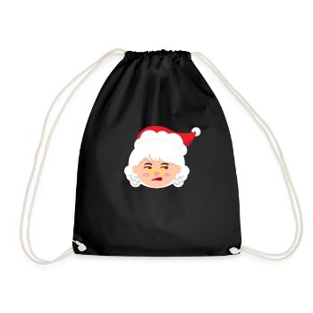 Frau Claus Emoticons nicht amüsierte Weihnachten F - Turnbeutel - Schwarz - Vorne
