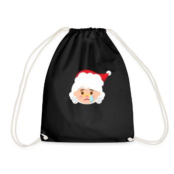 Frau Claus Emoticons weinen Tränen lustig Weihnach - Turnbeutel - Schwarz - Vorne