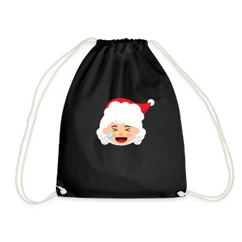 Mrs. Claus Emoticons weinen lauglaut Weihnachten - Turnbeutel - Schwarz - Vorne