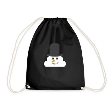 Snowman Poop Weihnachten Emoticon Kinder Schneeman - Turnbeutel - Schwarz - Vorne