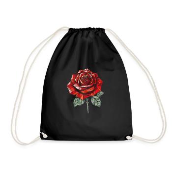 Rote Rose Goth Cool - Turnbeutel - Schwarz - Vorne