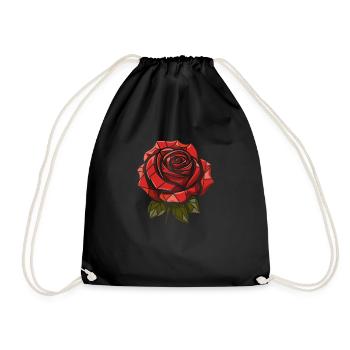 Red Rose Goth - Drawstring Bag - black - Front