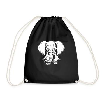 Éléphant en colère - Sac de sport léger - noir - Devant