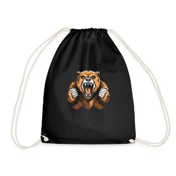 Bear Brown Bear Angry - Drawstring Bag - black - Front