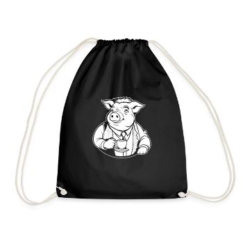 Pig Pig Farmer Coffee - Drawstring Bag - black - Front