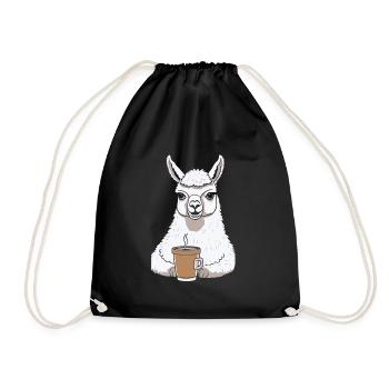 Alpaca Coffee - Drawstring Bag - black - Front