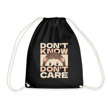 Hérisson Drôle Ne Sais Pas Ne Pas Se Soucier - Sac de sport léger - noir - Devant