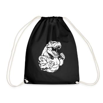 Trex T Rex Dino Biceps Tattoo I Love Mom - Drawstring Bag - black - Front