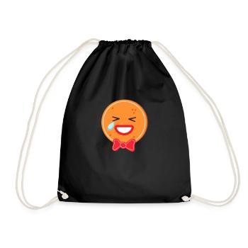 Lebkuchen Mann Emoticons lachen Tränenlachende Trä - Turnbeutel - Schwarz - Vorne