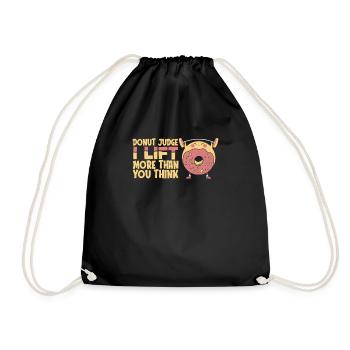 Donut Fitness Funny Donut Gym - Drawstring Bag - black - Front