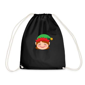 Mädchen Elf Emoticons erröten Mädchen Elf Weihnach - Turnbeutel - Schwarz - Vorne