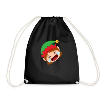 Mädchen Elf Emoticons rollen auf dem Boden lachen - Turnbeutel - Schwarz - Vorne