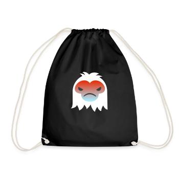 Wütender abscheulicher Schneemann Emoticon - Turnbeutel - Schwarz - Vorne
