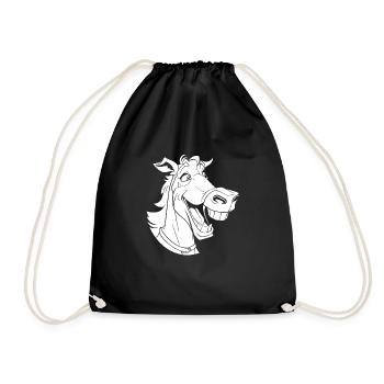 Cheval Équestre Drôle - Sac de sport léger - noir - Devant
