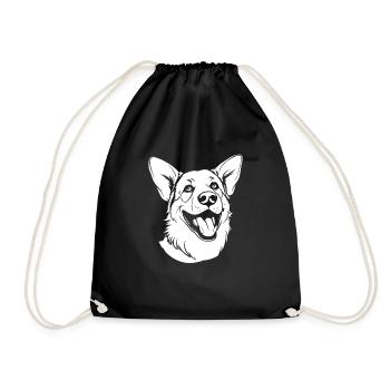 Berger Allemand Souriant - Sac de sport léger - noir - Devant