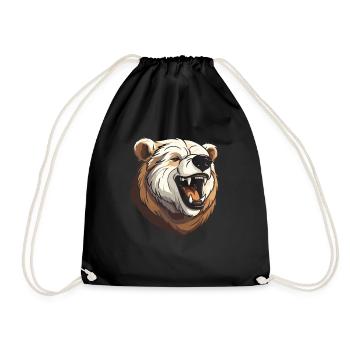 Bear Brown Bear Smiling - Drawstring Bag - black - Front