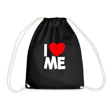 Ich liebe mich rotes Herz Selbstliebe Bestätigung - Turnbeutel - Schwarz - Vorne