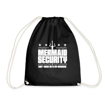 Mermaid Security doesn't mess with my Meerju - Drawstring Bag - black - Front