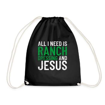 Tout ce dont j’ai besoin, c’est d’une vinaigrette ranch et de Jésus - Sac de sport léger - noir - Devant