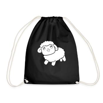Schaf Kawaii - Turnbeutel - Schwarz - Vorne