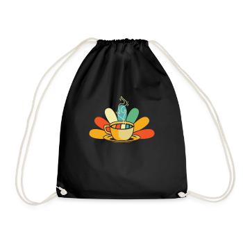 Coffee Cafe - Drawstring Bag - black - Front