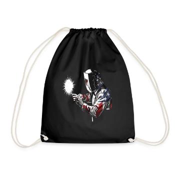 Amerikanische Flagge Schweißerin patriotisch USA A - Turnbeutel - Schwarz - Vorne