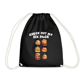 Schauen Sie sich meinen Six Pack CheeseBurger Chee - Turnbeutel - Schwarz - Vorne