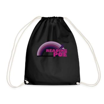 Reading Poe Raven Emo Rainbow Edgar Allan Poe - Drawstring Bag - black - Front