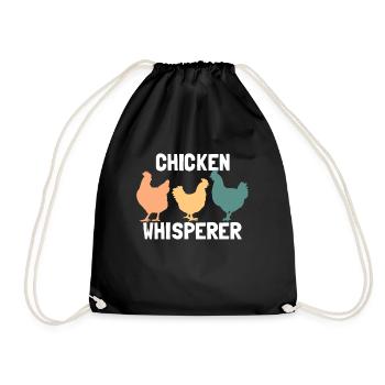 Hühnchen Whisperer Chicken Retro Chicken Whisperer - Drawstring Bag - black - Front