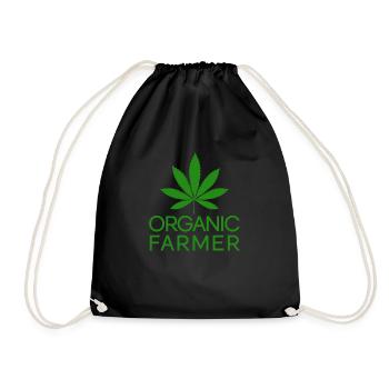 Bio -Bauer Marihuana Grower Unkraut rauchenPotblat - Turnbeutel - Schwarz - Vorne