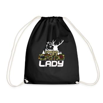 Crazy Camo Lady Damen Hirschjagdsaison Camo - Turnbeutel - Schwarz - Vorne