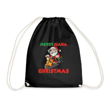 Merryjuana Christmas Dop Stoner Weihnachten - Turnbeutel - Schwarz - Vorne