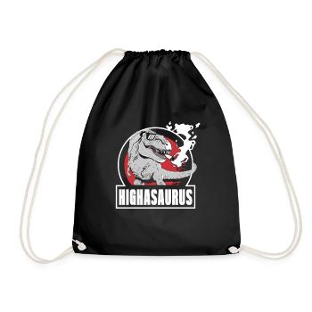 Highasaurus High Dino Marihuana Raucherdinosaurier - Turnbeutel - Schwarz - Vorne