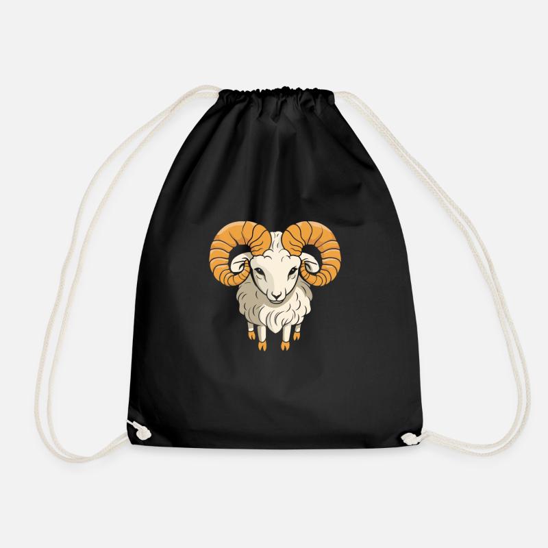 Widder Kawaii - Turnbeutel - Schwarz