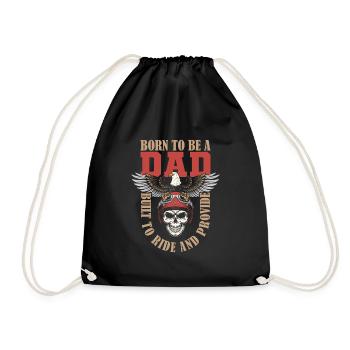 Motorrad Biker Motorbike Motorcycle Dad - Drawstring Bag - black - Front